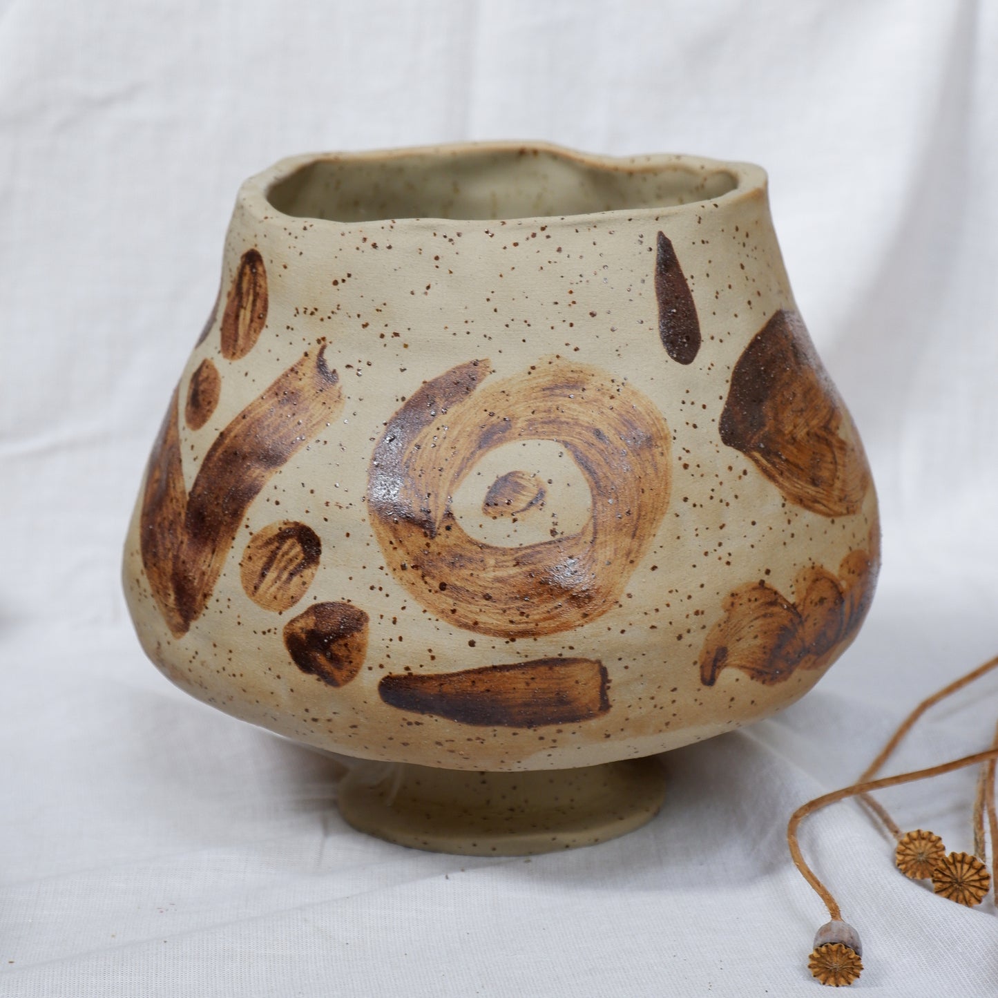 Vase decorated with wild clay