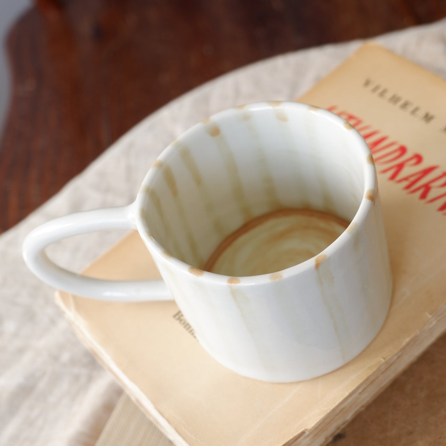 Retro Mug with Stripes made from White Clay