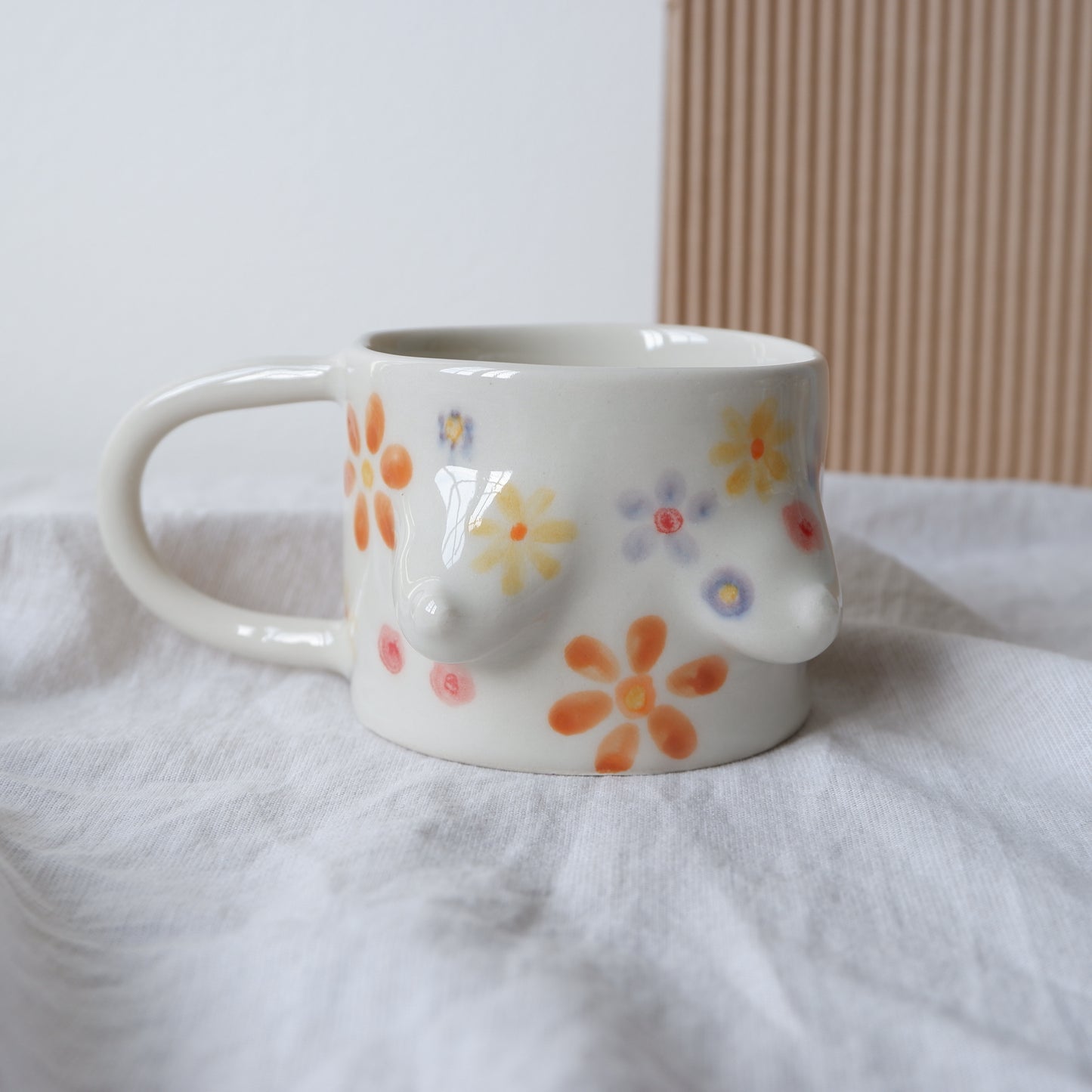 Spring Bloom Mug No5 made from white clay