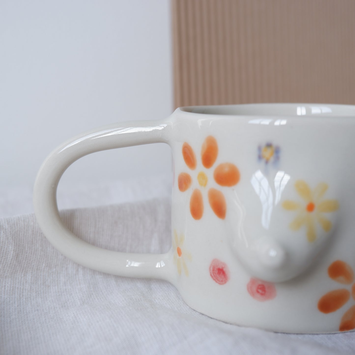 Spring Bloom Mug No5 made from white clay