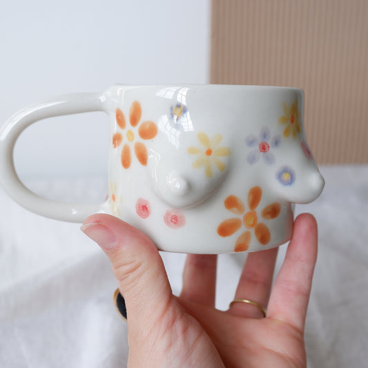 Spring Bloom Mug No5 made from white clay