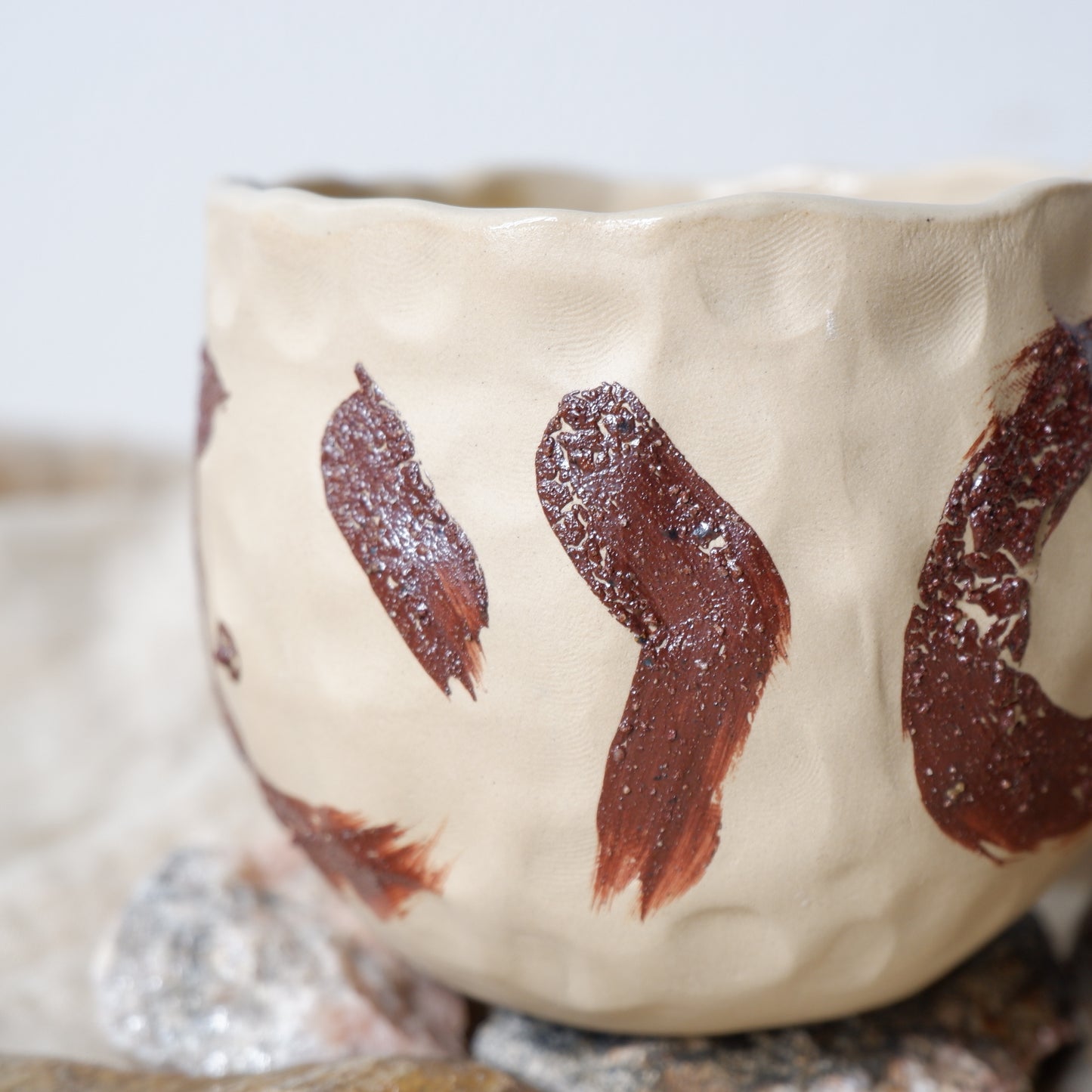 Mug decorated with wild clay