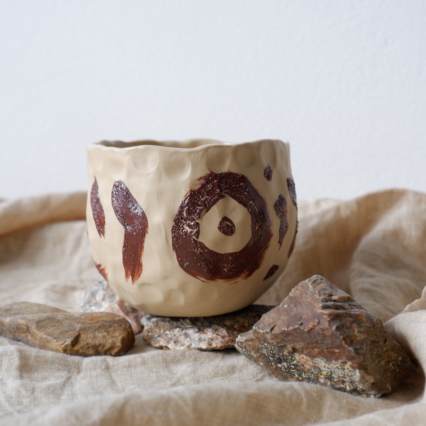 Mug decorated with wild clay