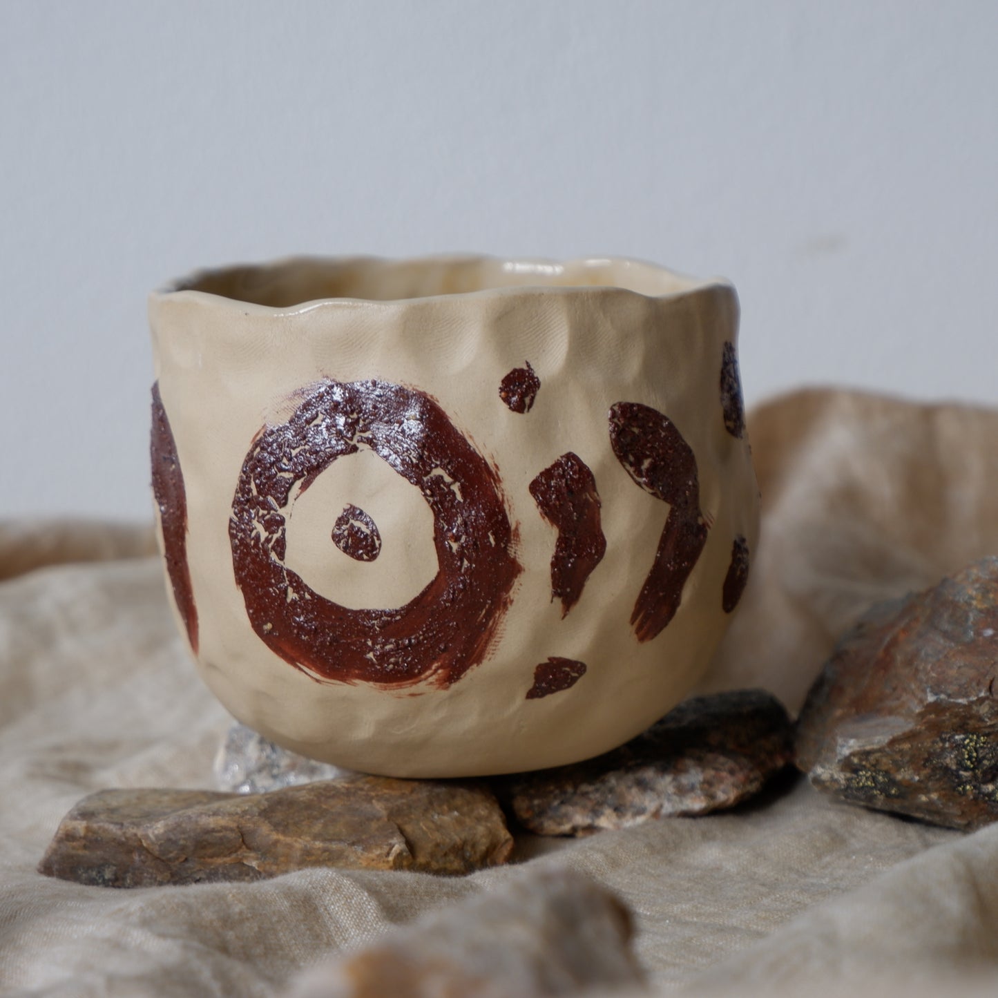 Mug decorated with wild clay