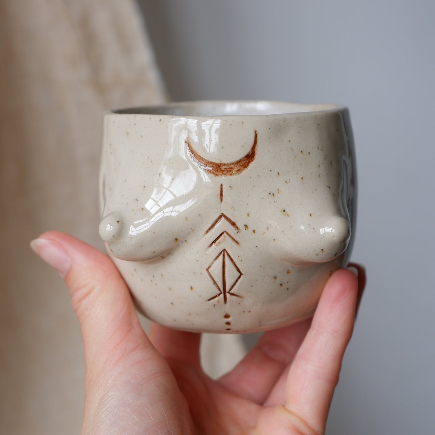 Carved tattoo mug // symbolizing intuition, abundance, and deep roots