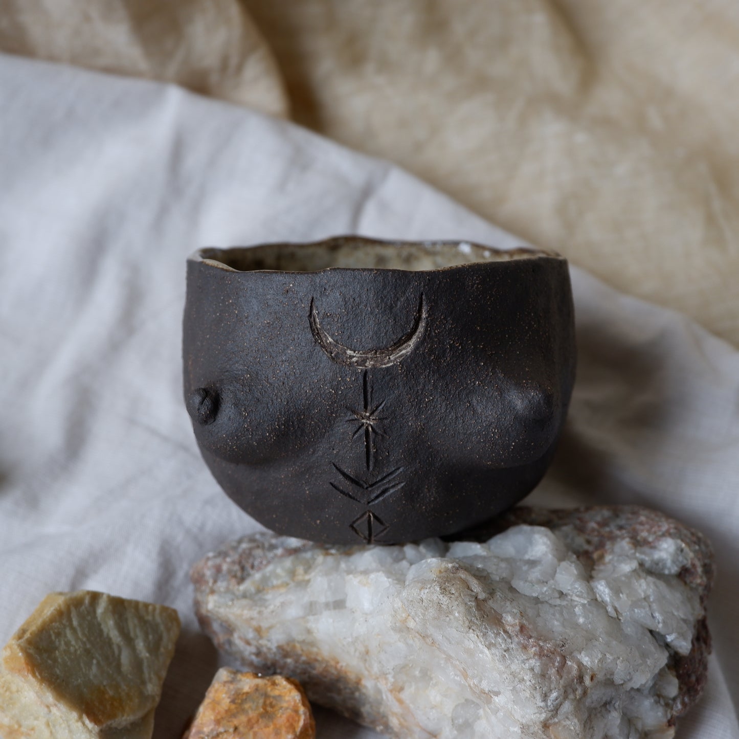 Rooted Collection // Carved tattoo mug without handle