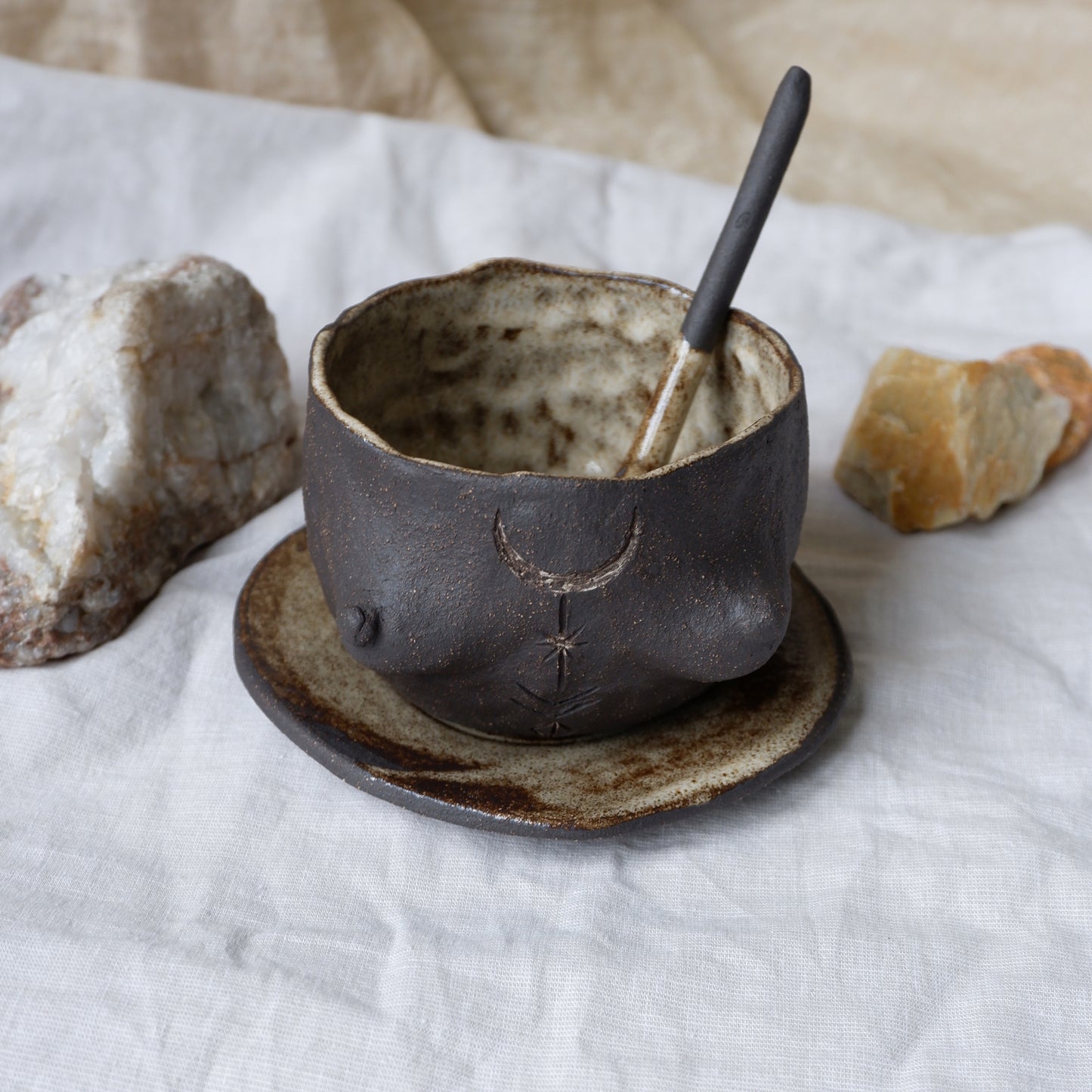 Rooted Collection // Carved tattoo mug without handle