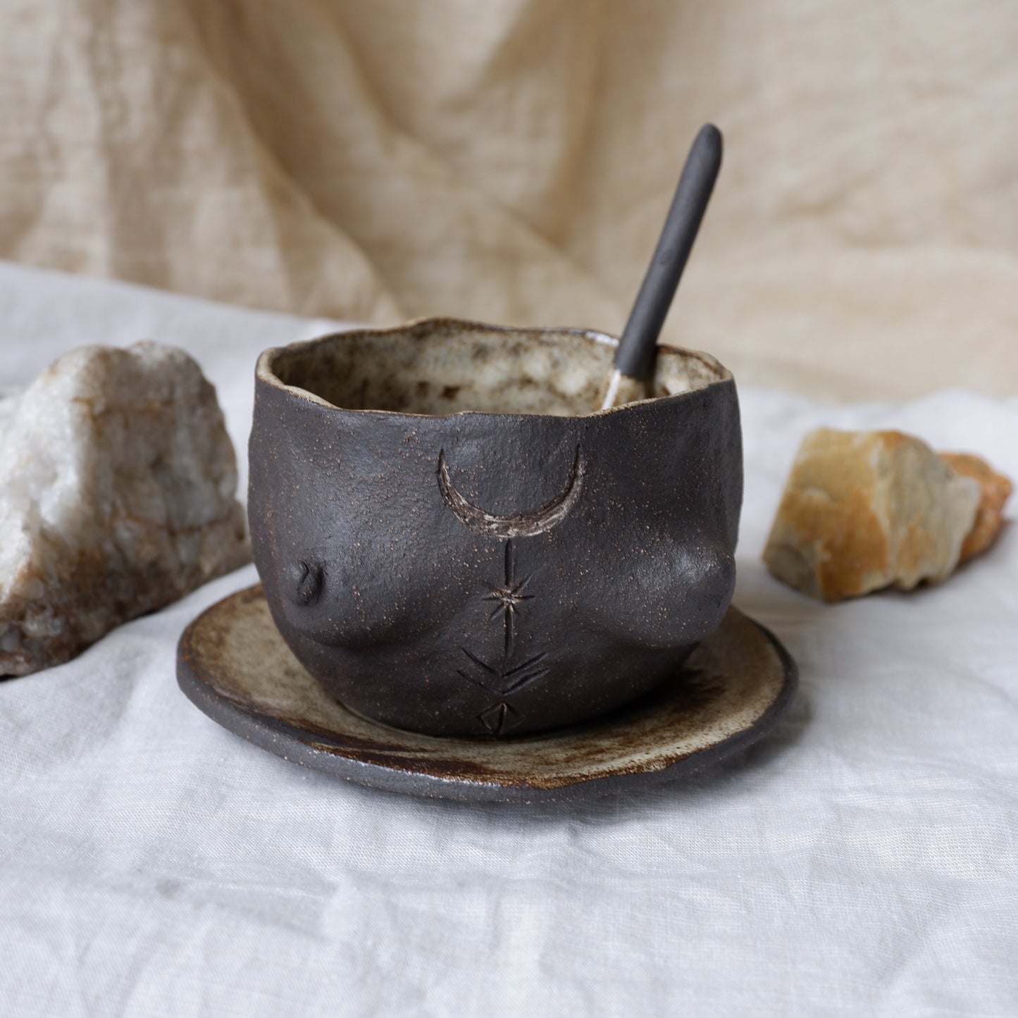 Rooted Collection // Carved tattoo mug without handle