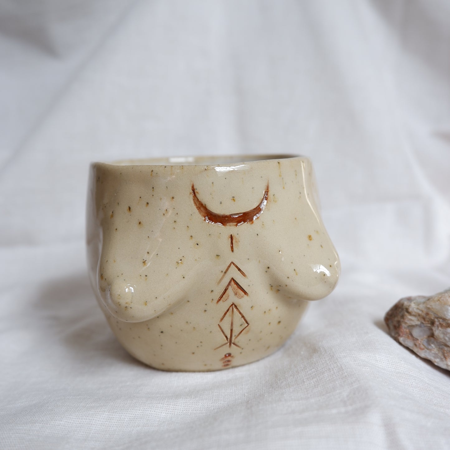 Carved tattoo mug // symbolizes intuition, abundance, and deep roots