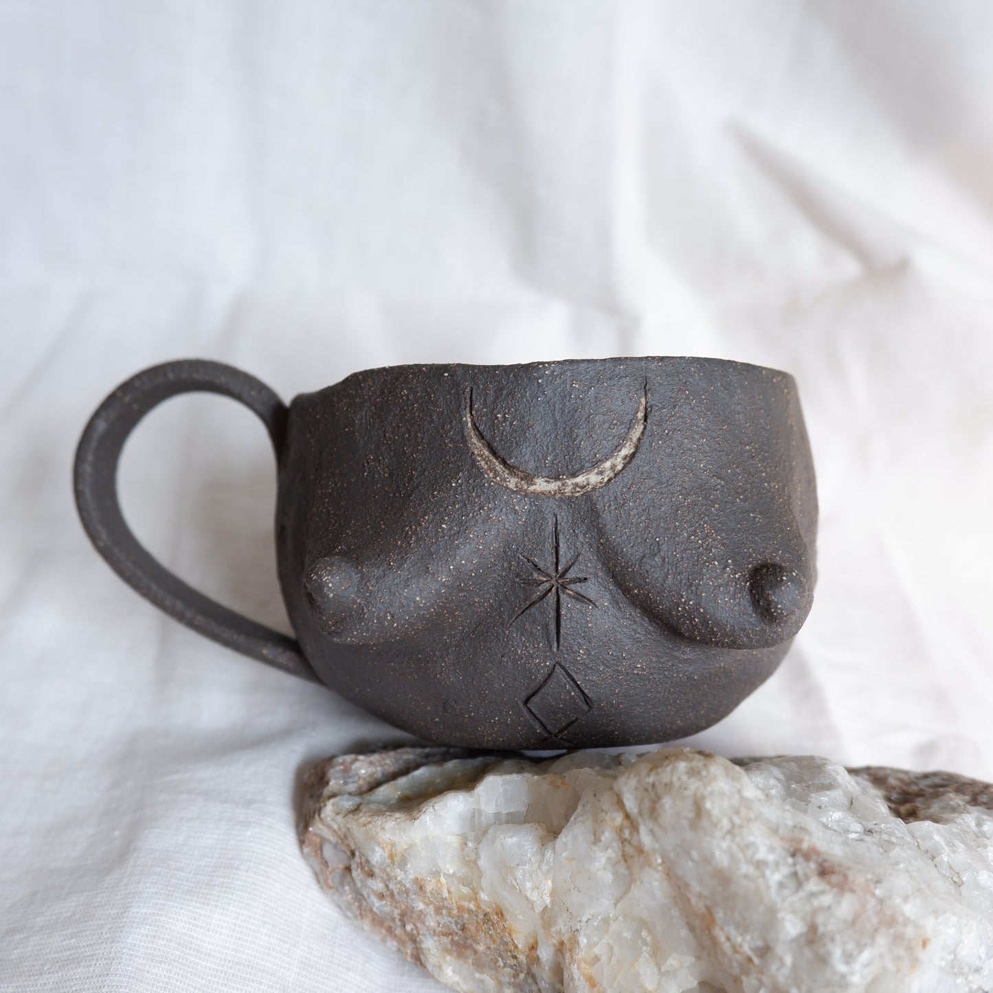 Rooted Collection // Carved tattoo mug / symbolizes belonging and protection