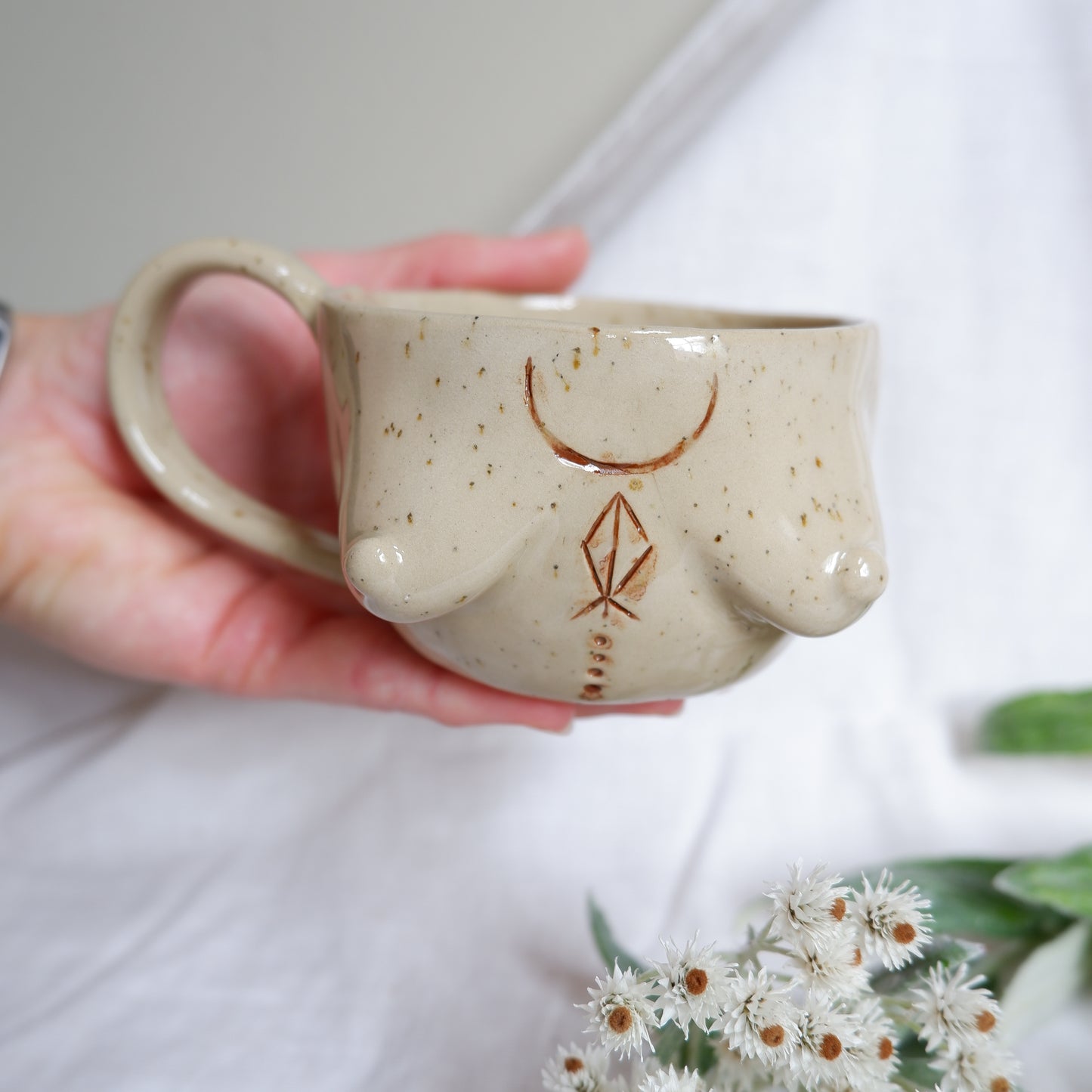 Carved tattoo mug // symbolizes guided journeys and steady progress
