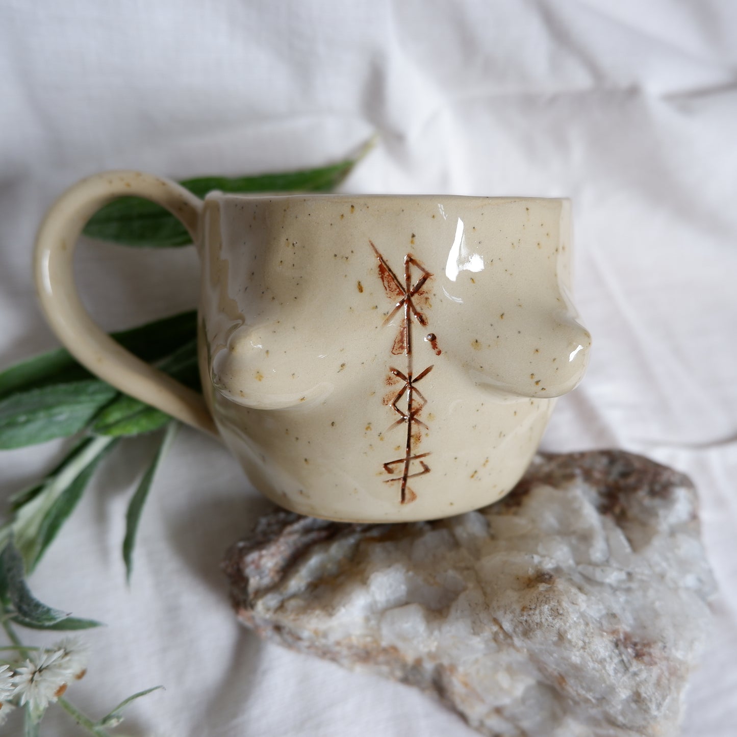 Carved tattoo mug // symbolizing love protection