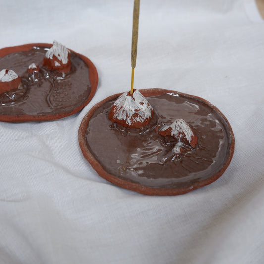 Ember Collection // Handmade Mountain Plate with Incense Holder