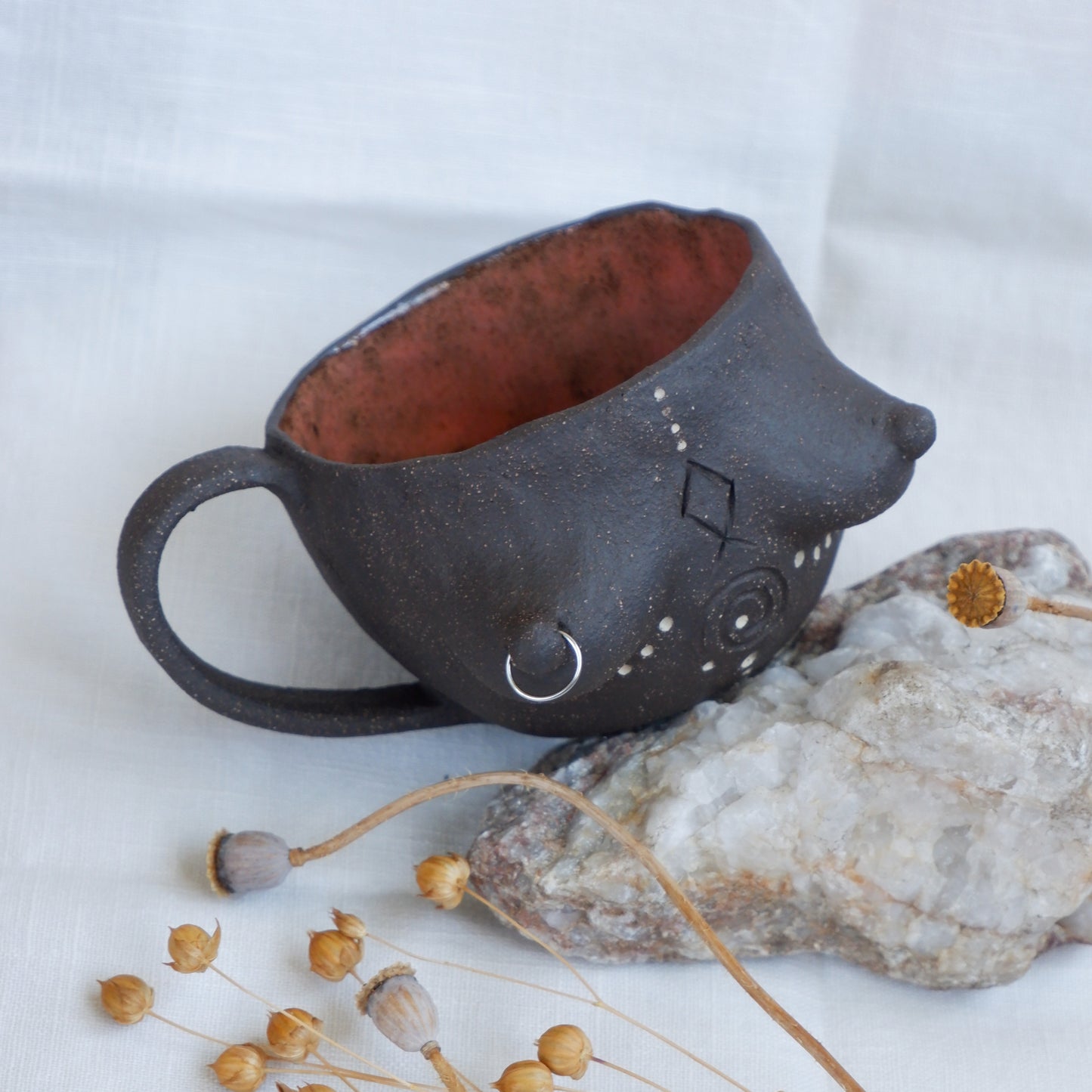 Rooted Collection // Carved tattoo mug / symbolizes heritage, growth, and connection.