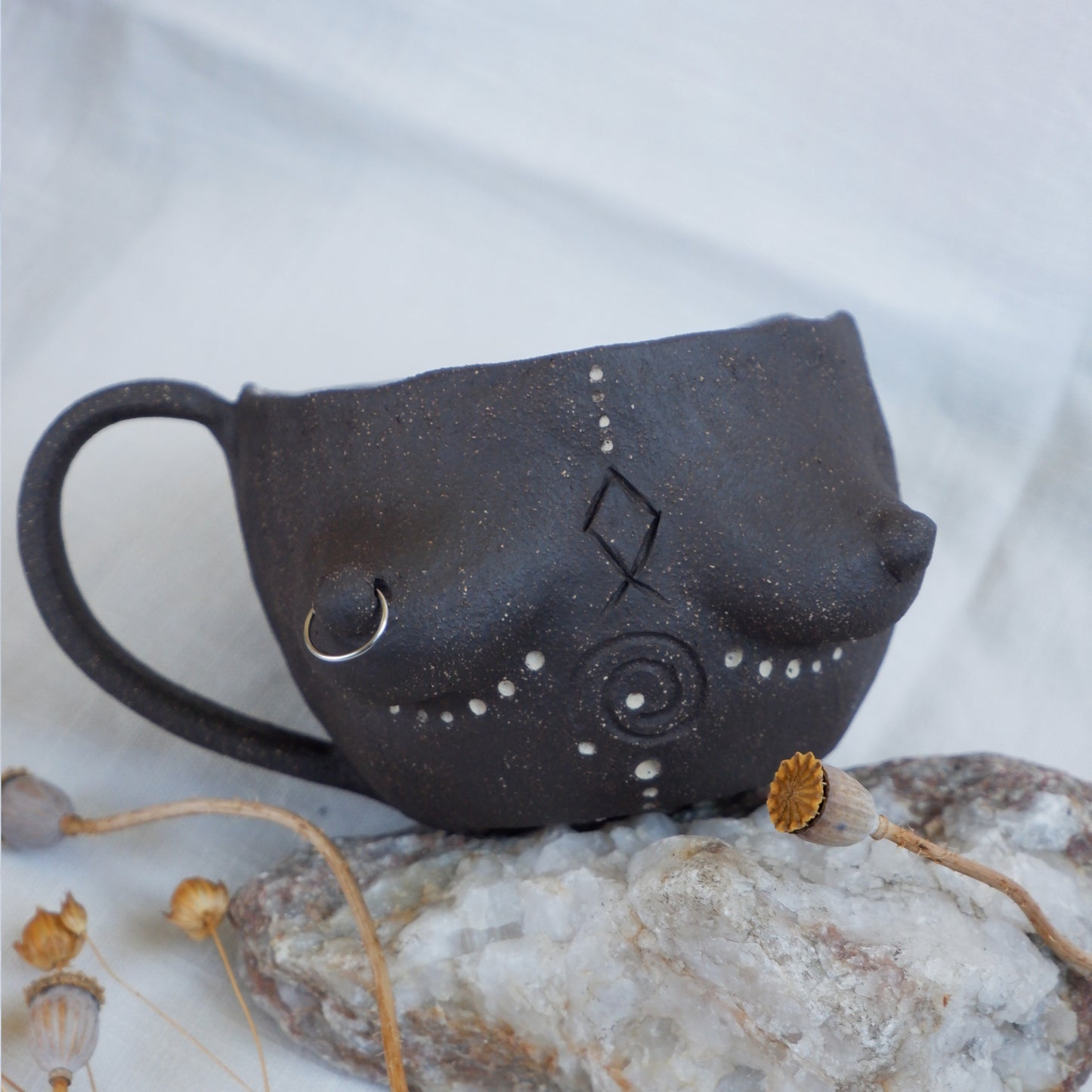 Rooted Collection // Carved tattoo mug / symbolizes heritage, growth, and connection.