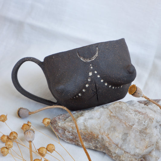 Rooted Collection // Carved tattoo mug / symbolizes reflection and connection