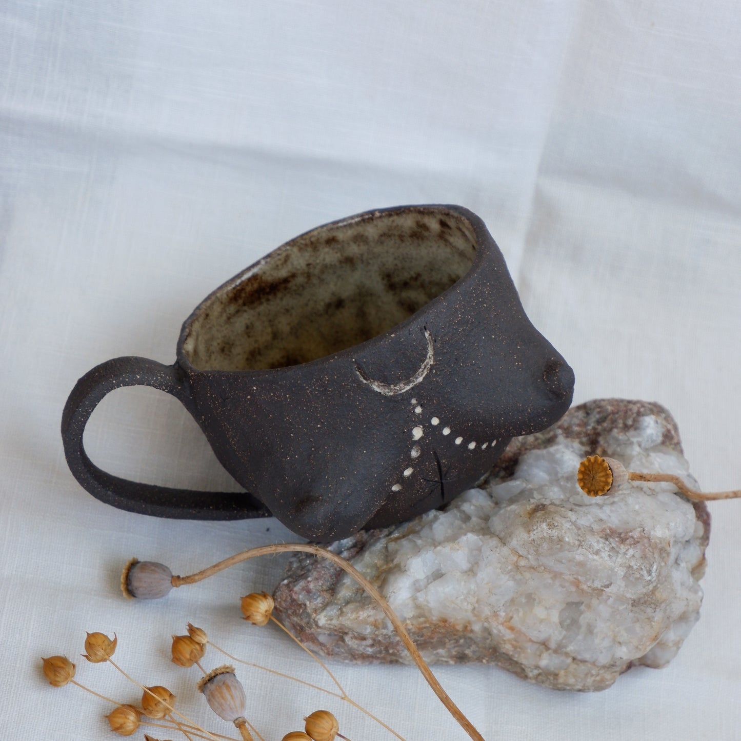Rooted Collection // Carved tattoo mug / symbolizes reflection and connection