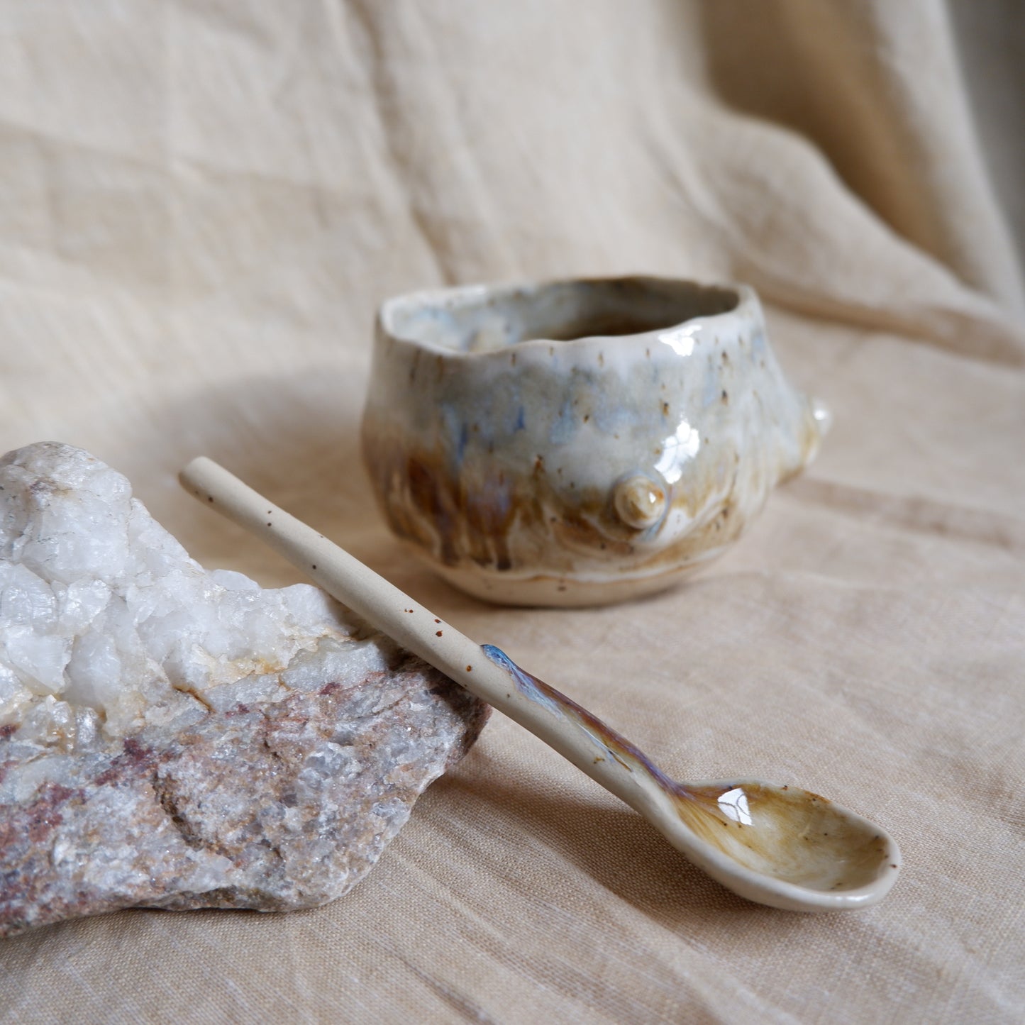 Linen and Leaves Mug / find your calm