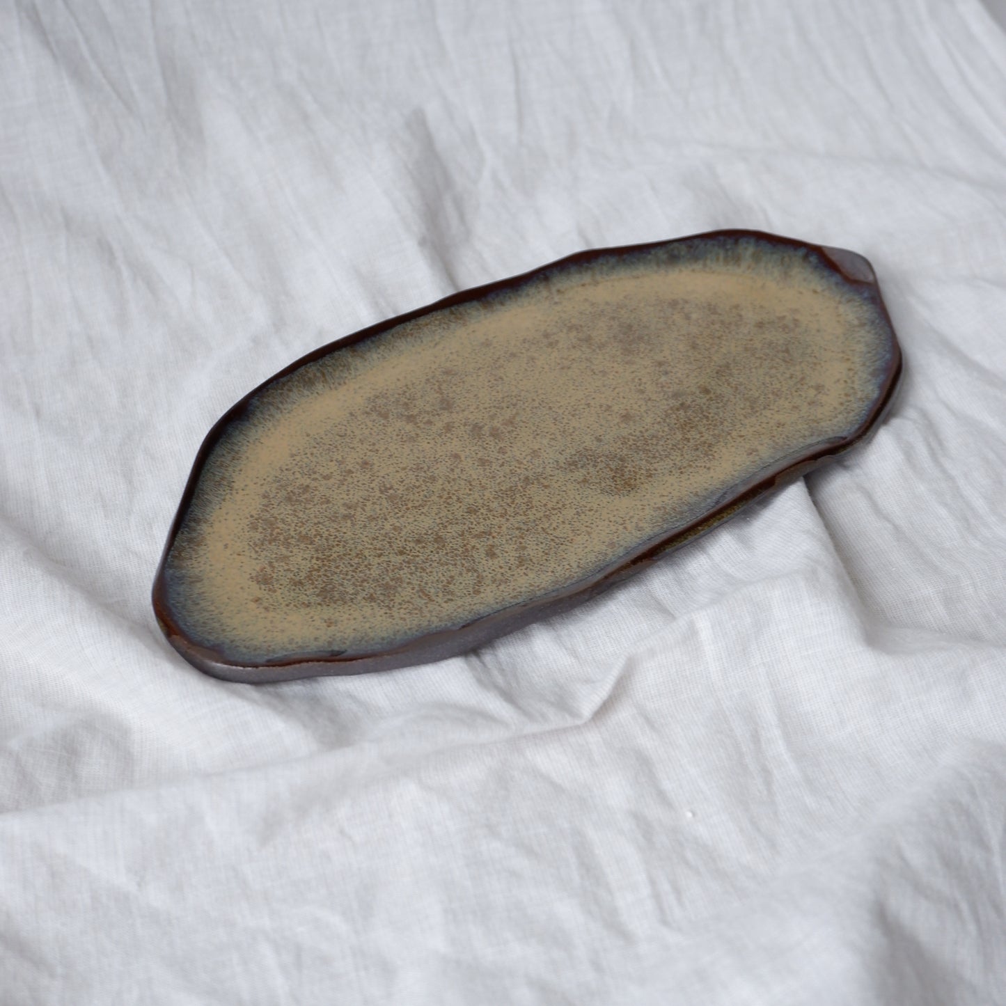 Moon plate made from black clay No3