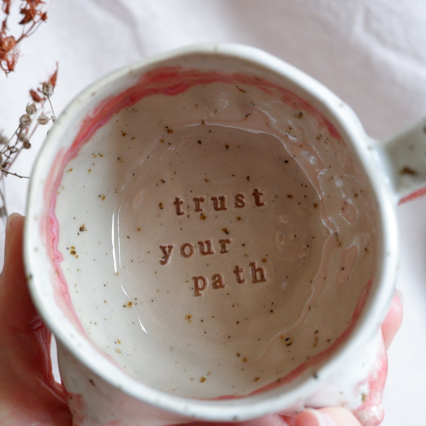 Rose Glow Mug / trust your path (for left-handed)