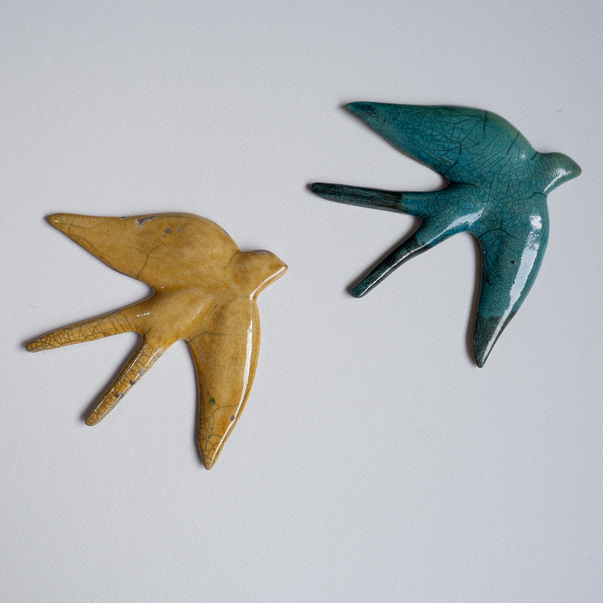 Swallow no.33 / raku fired wall sculpture