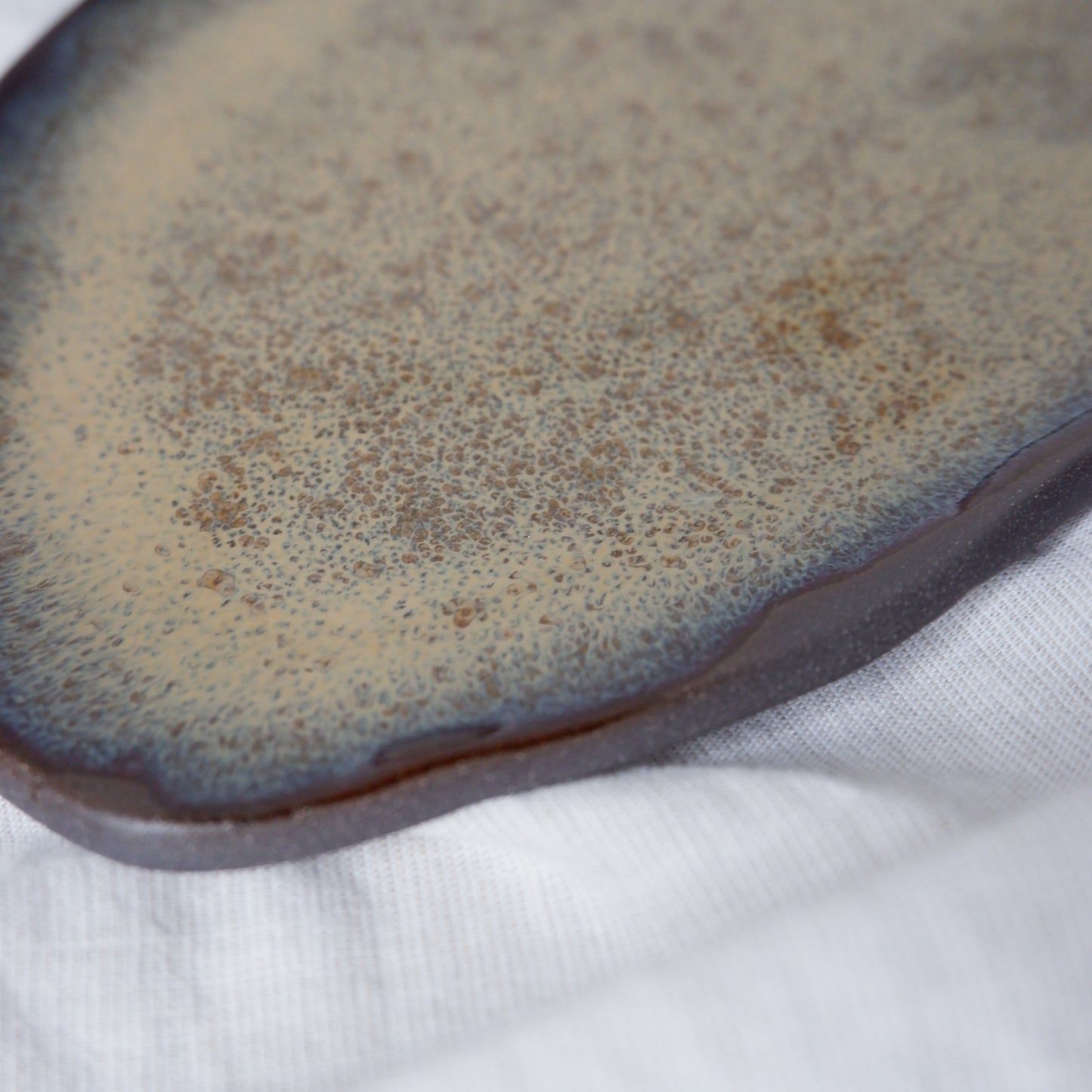 Moon plate made from black clay No3