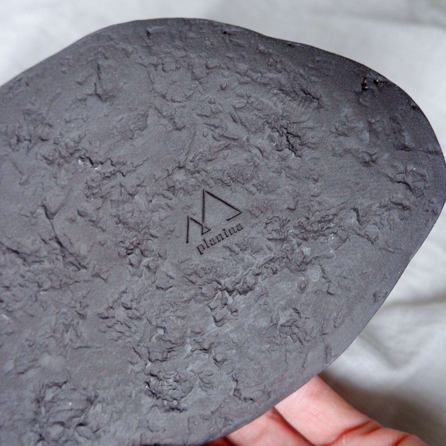 Moon plate made from black clay No3