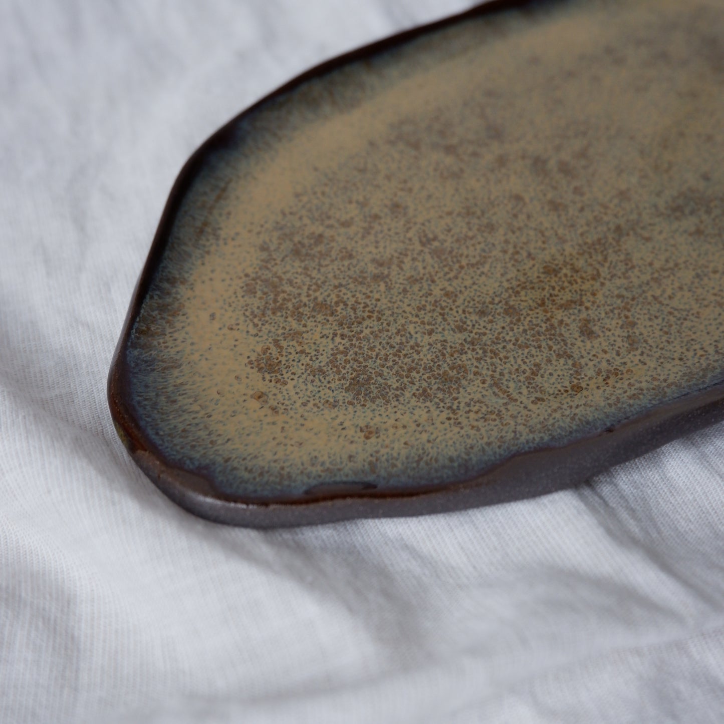 Moon plate made from black clay No3