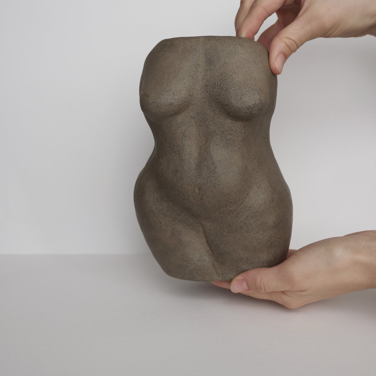 Gray sculptural vase Woman No.2