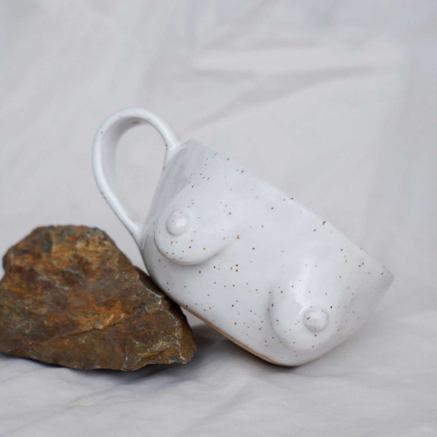 Speckled White Mug