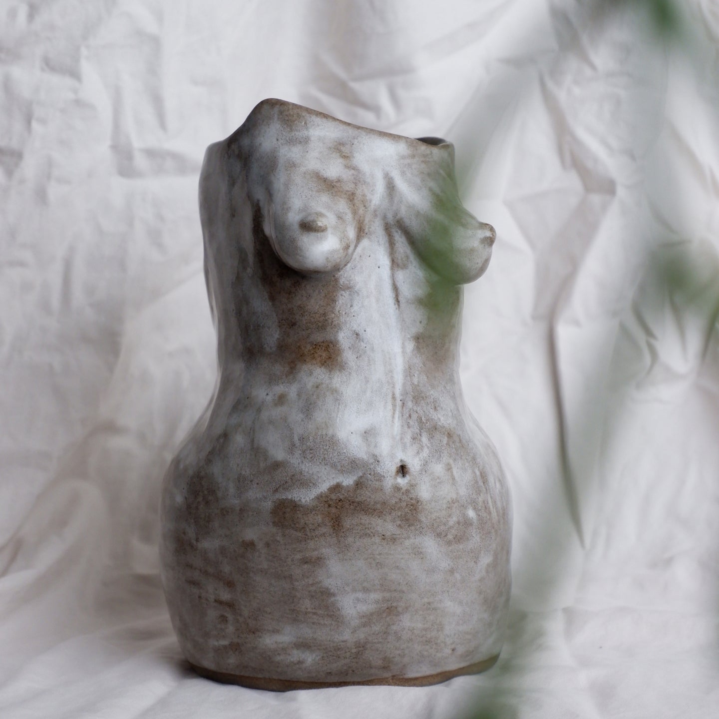 Gray sculptural vase Woman