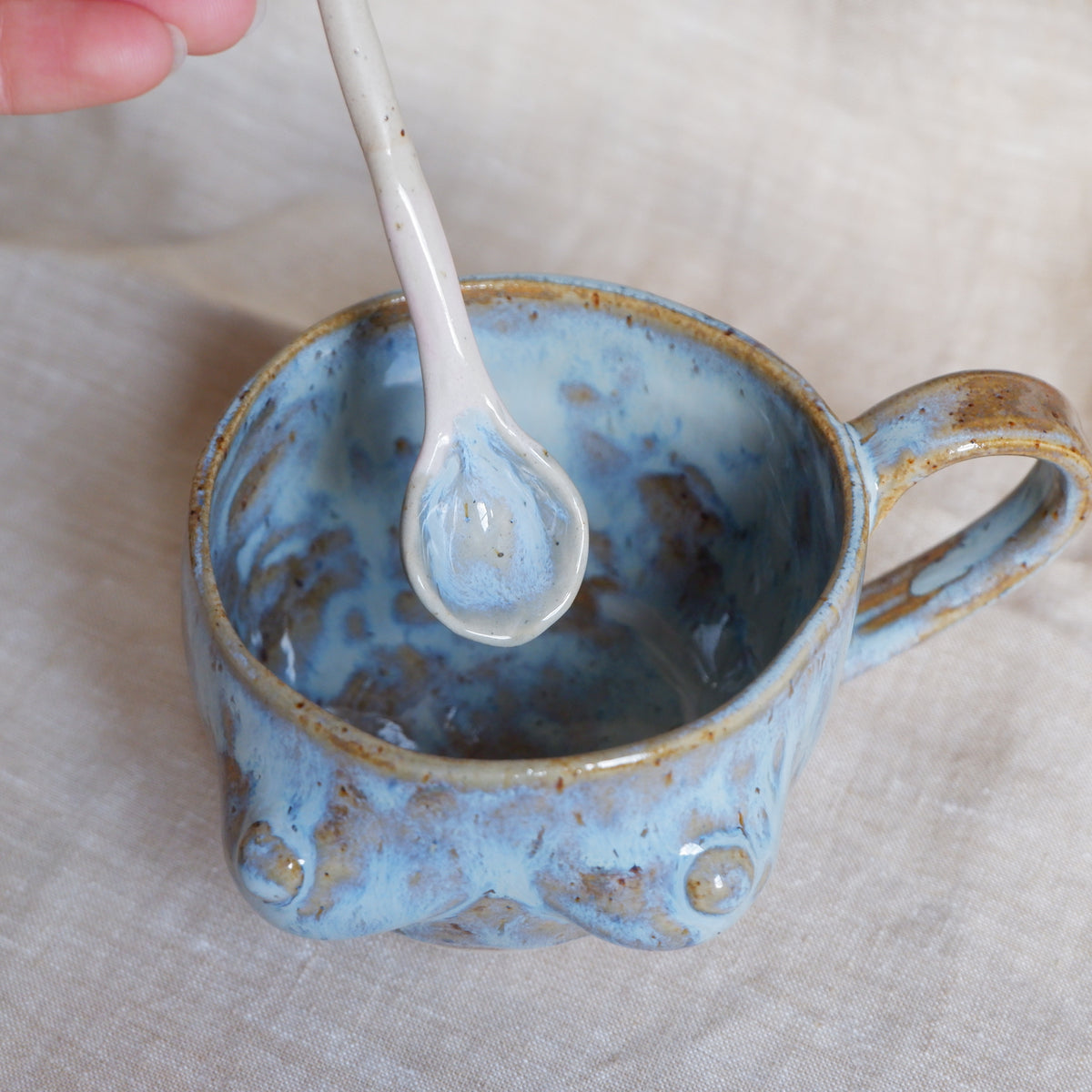 Mug & spoon set in blue