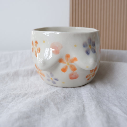 Spring Bloom Mug No8 / made from white clay