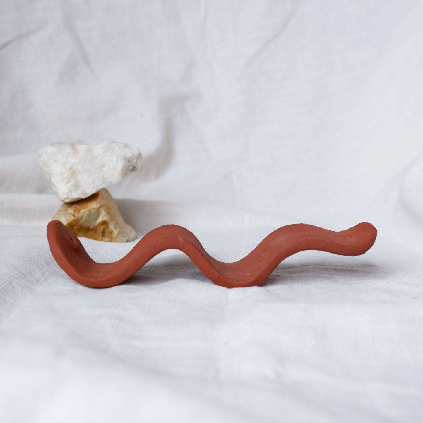 Handmade Red Ceramic Incense Stick Holder