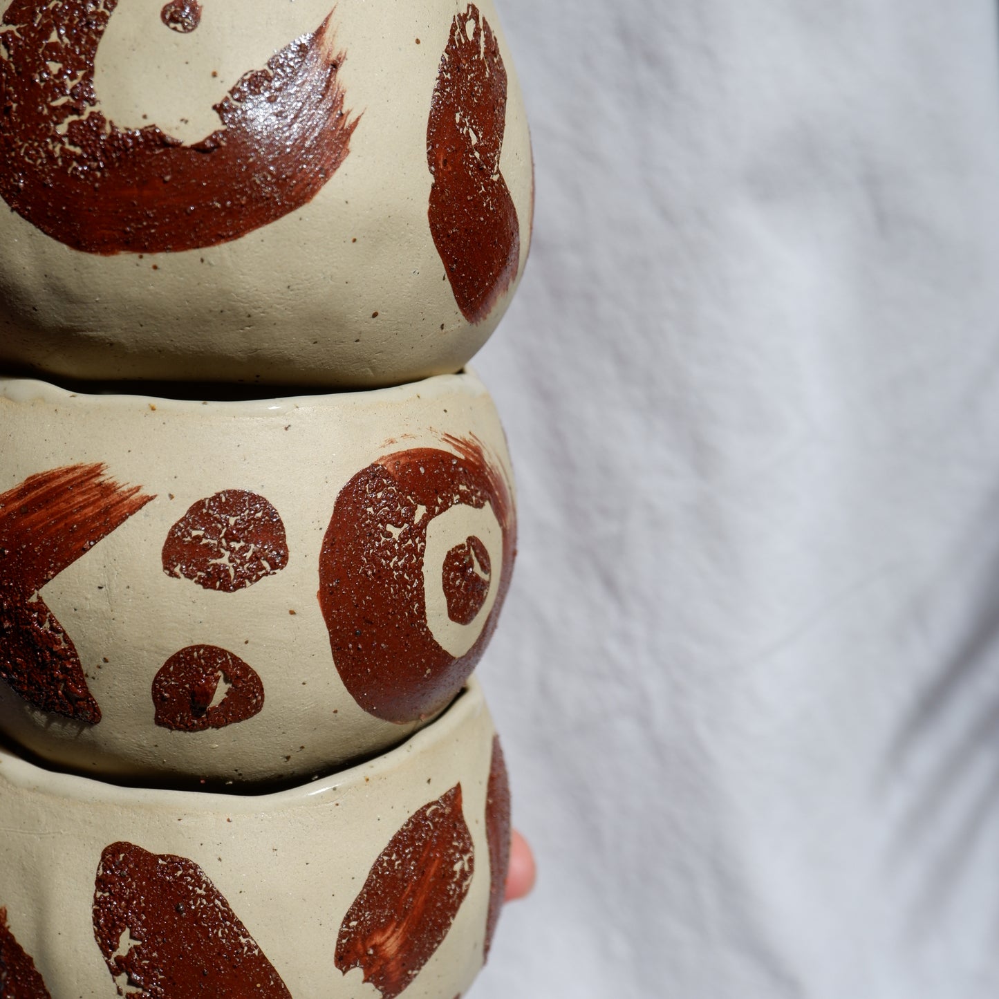 Ceremonial cups decorated with wild clay