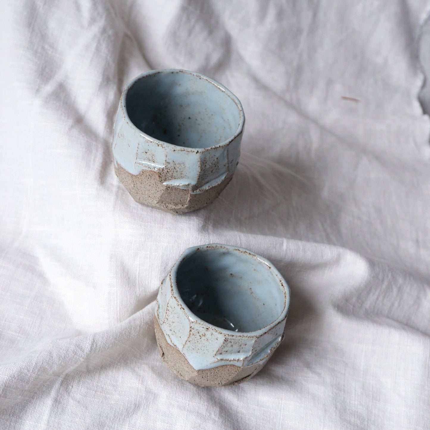 Ourea cup // gray clay with light blue glaze