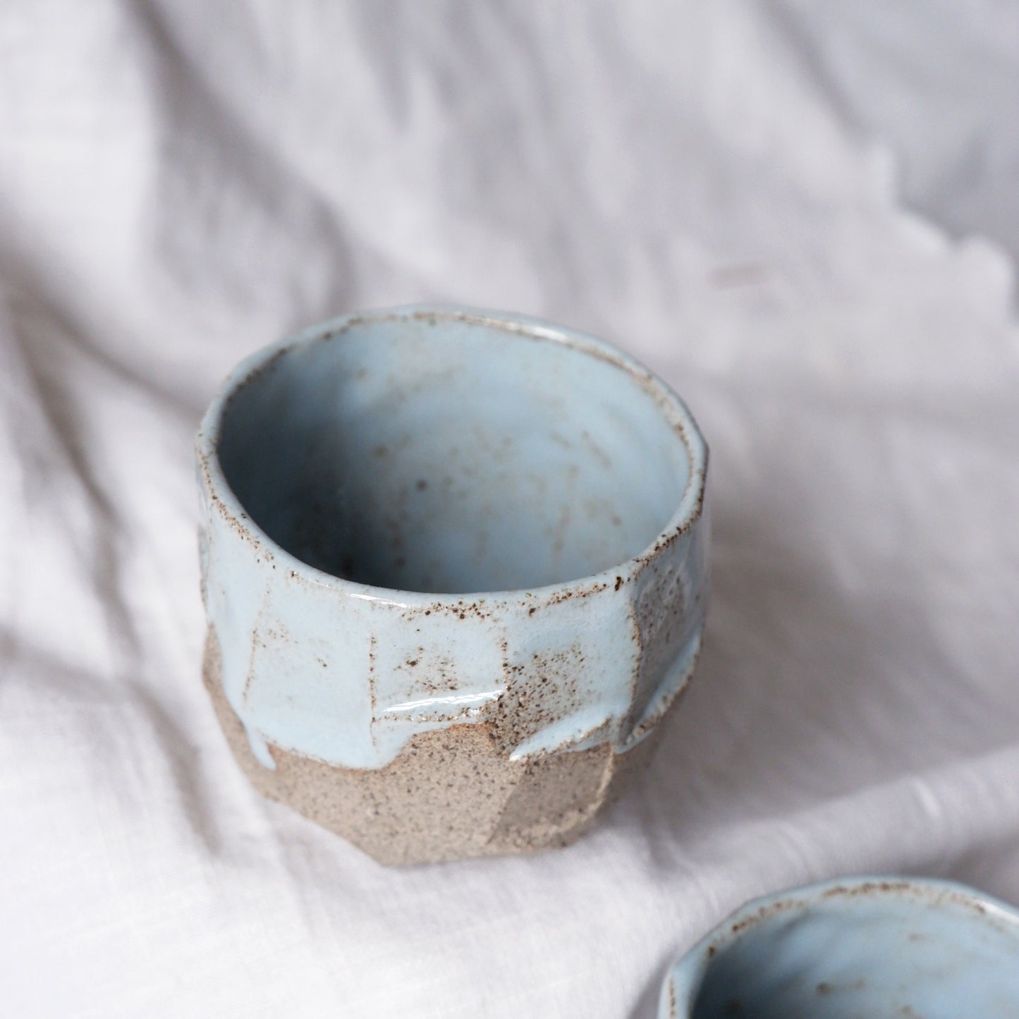 Ourea cup // gray clay with light blue glaze