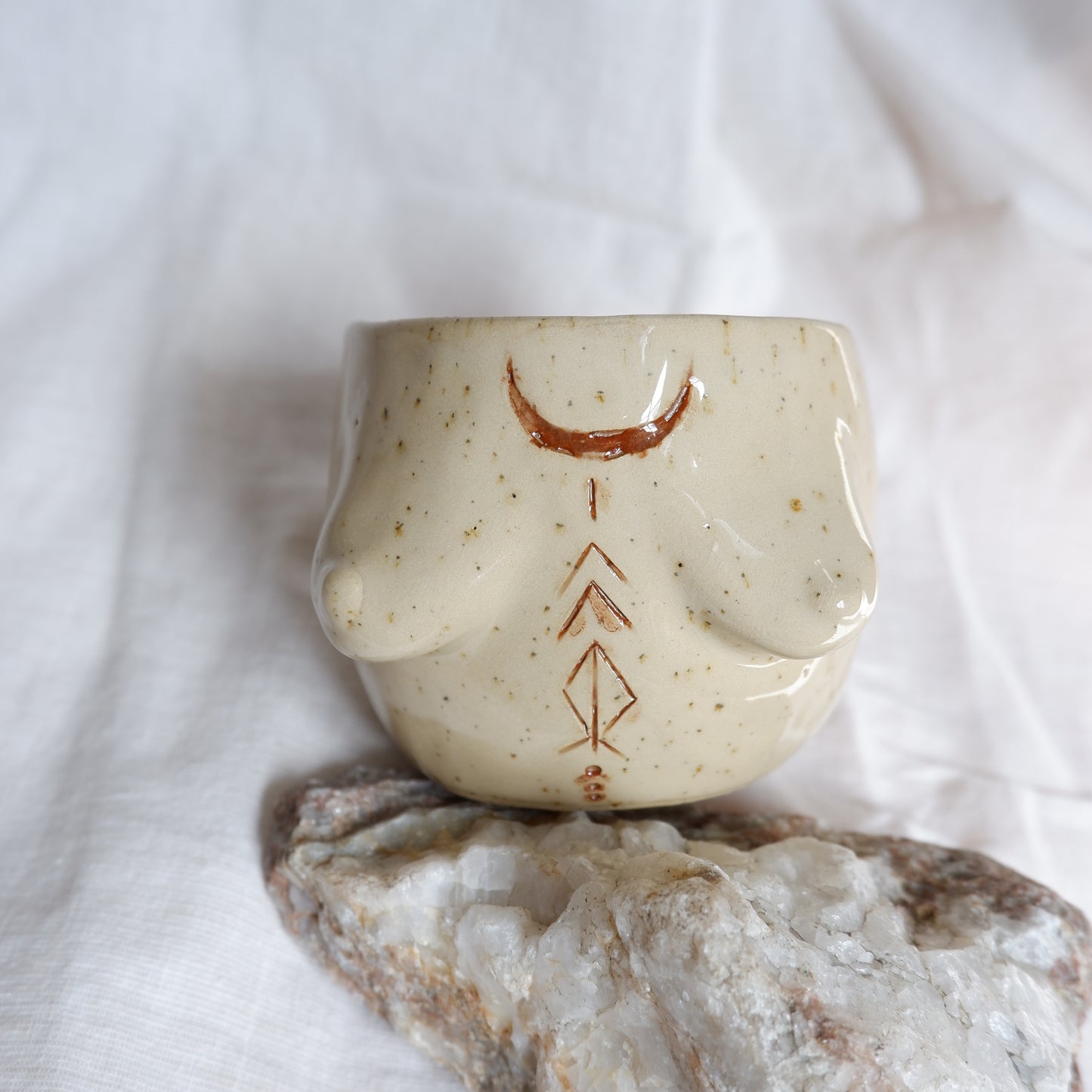 Carved tattoo mug // symbolizes intuition, abundance, and deep roots