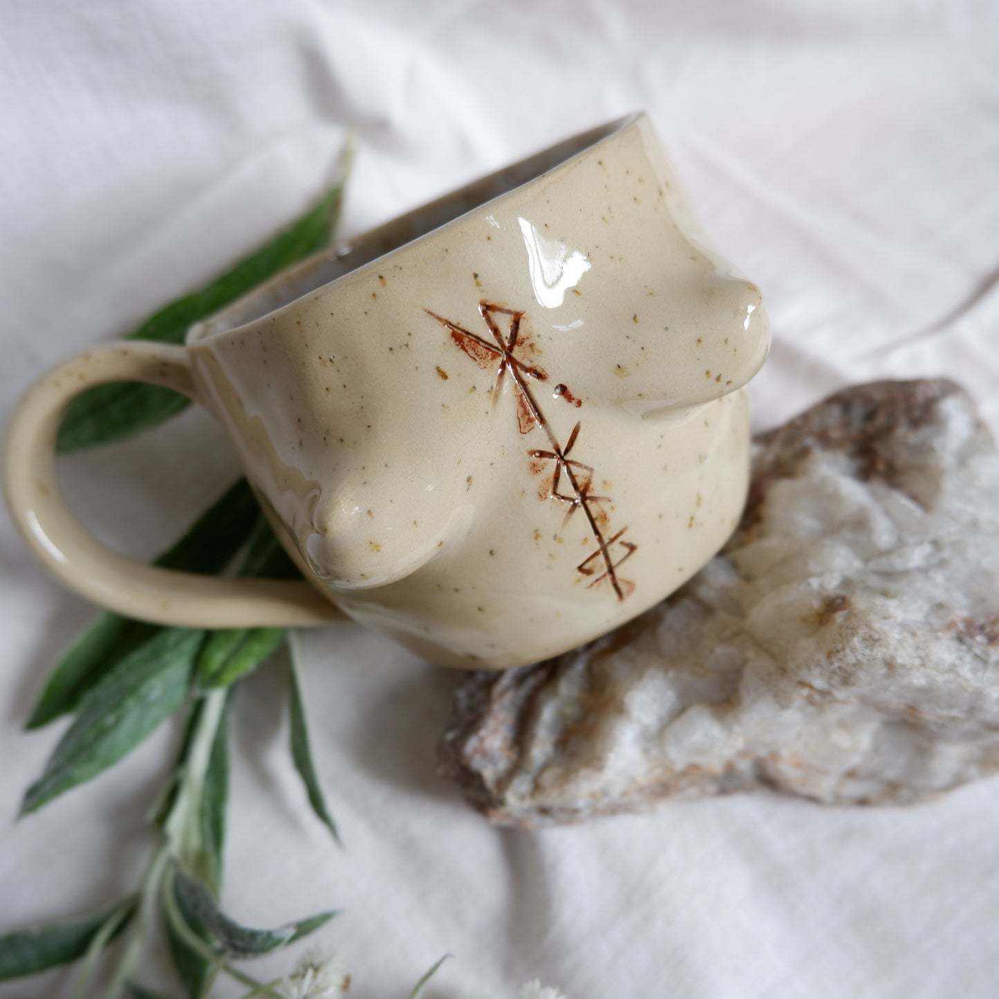 Carved tattoo mug // symbolizing love protection