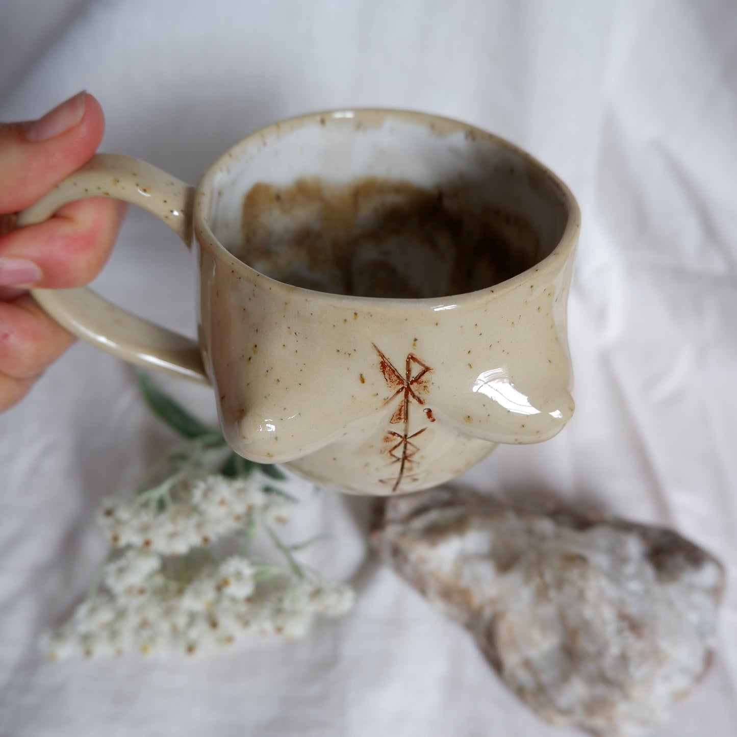 Carved tattoo mug // symbolizing love protection
