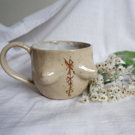 Carved tattoo mug // symbolizing love protection