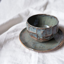 Load image into Gallery viewer, Ourea cup // gray clay with teal glaze
