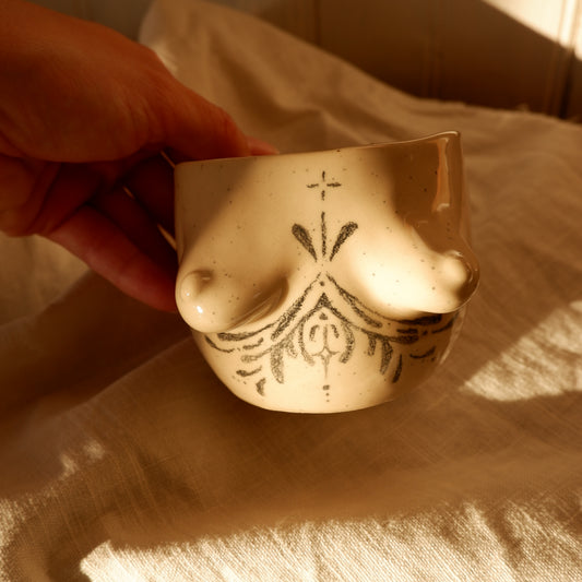 Hand-drawn tattoo mug