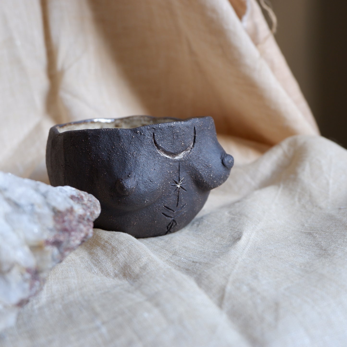 Rooted Collection // Carved tattoo mug / symbolizes guidance and movement
