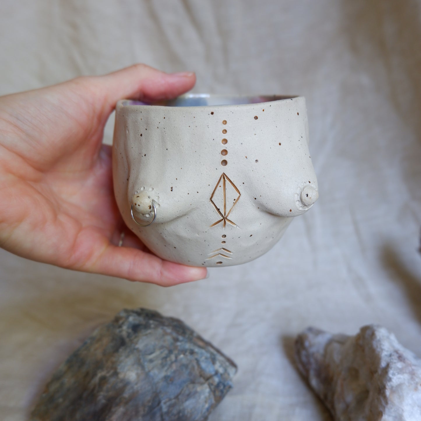 Rooted Collection - Pierced mug of Creativity & Journey