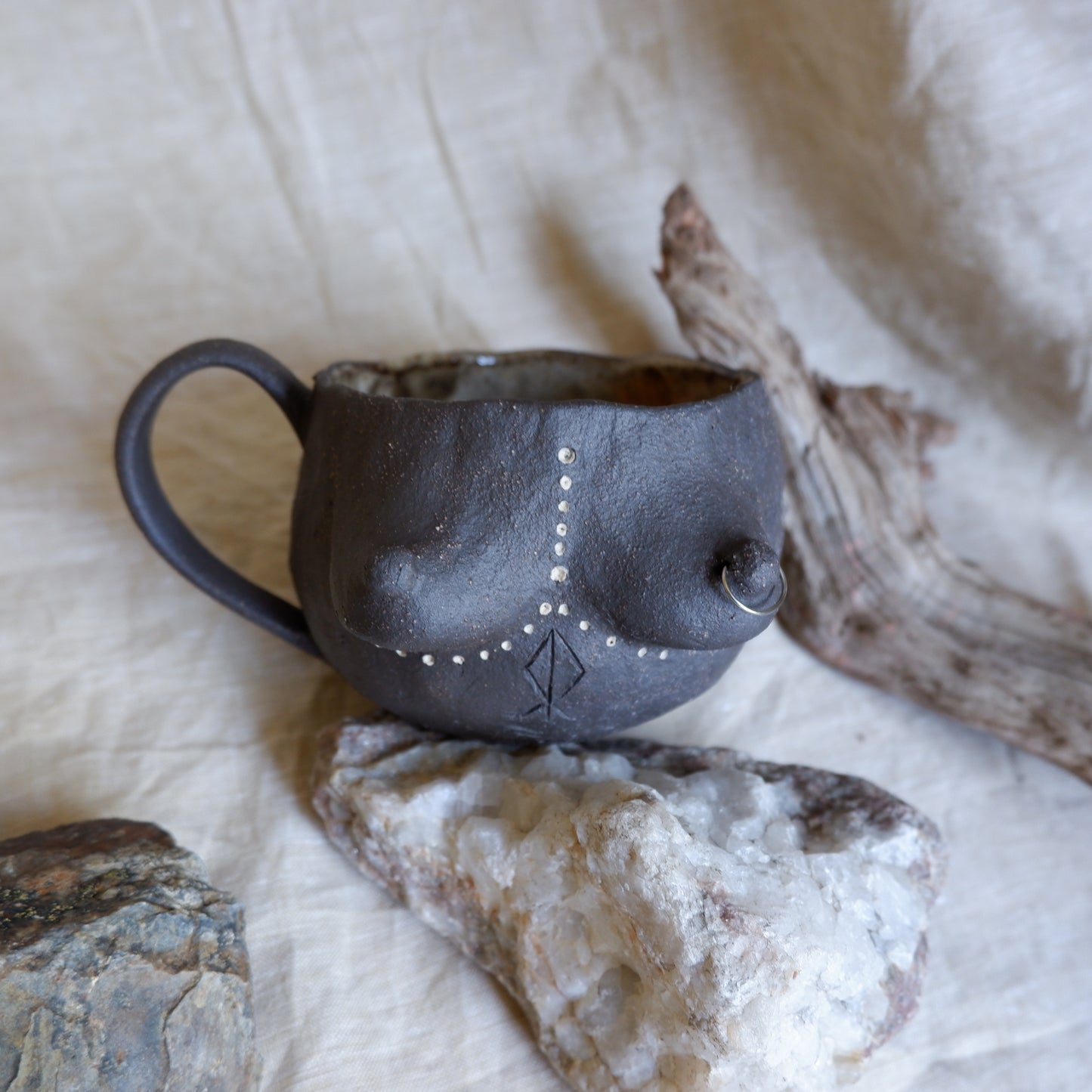 Rooted Collection - Pierced mug of Creativity & Journey