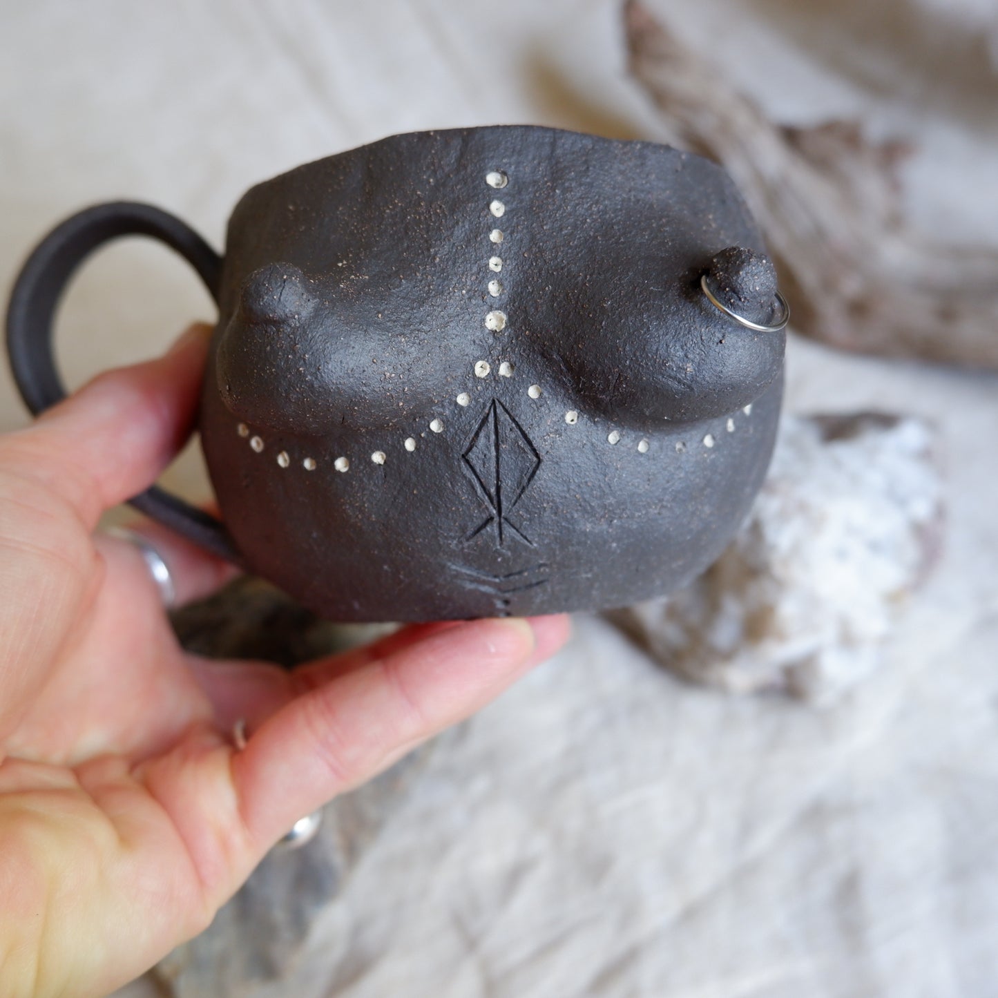 Rooted Collection - Pierced mug of Creativity & Journey