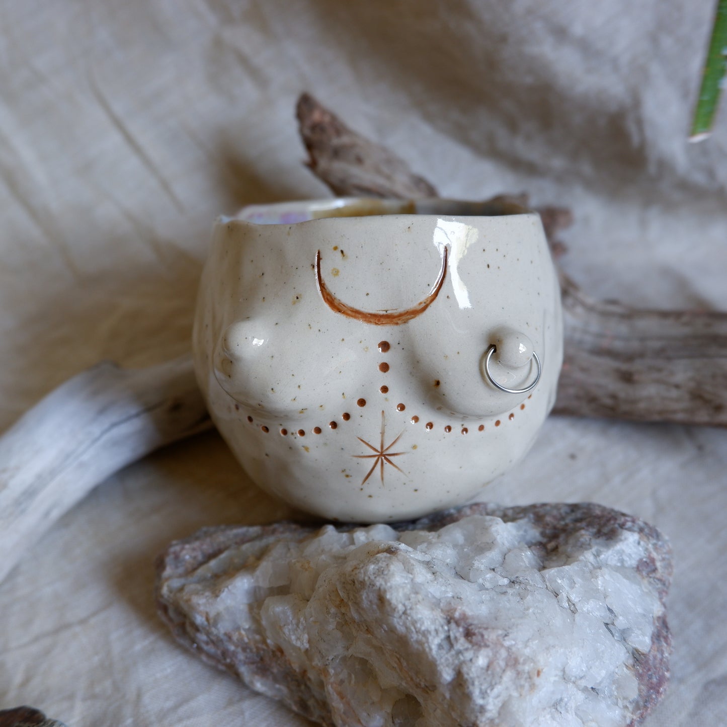 Rooted Collection - Pierced mug of Reflection & Connection