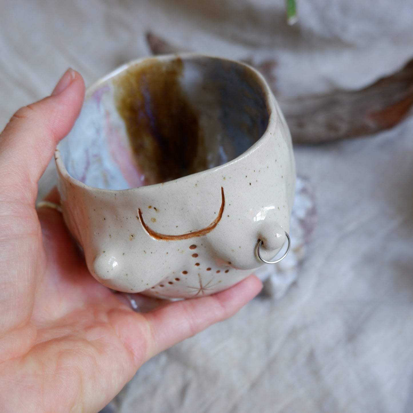 Rooted Collection - Pierced mug of Reflection & Connection