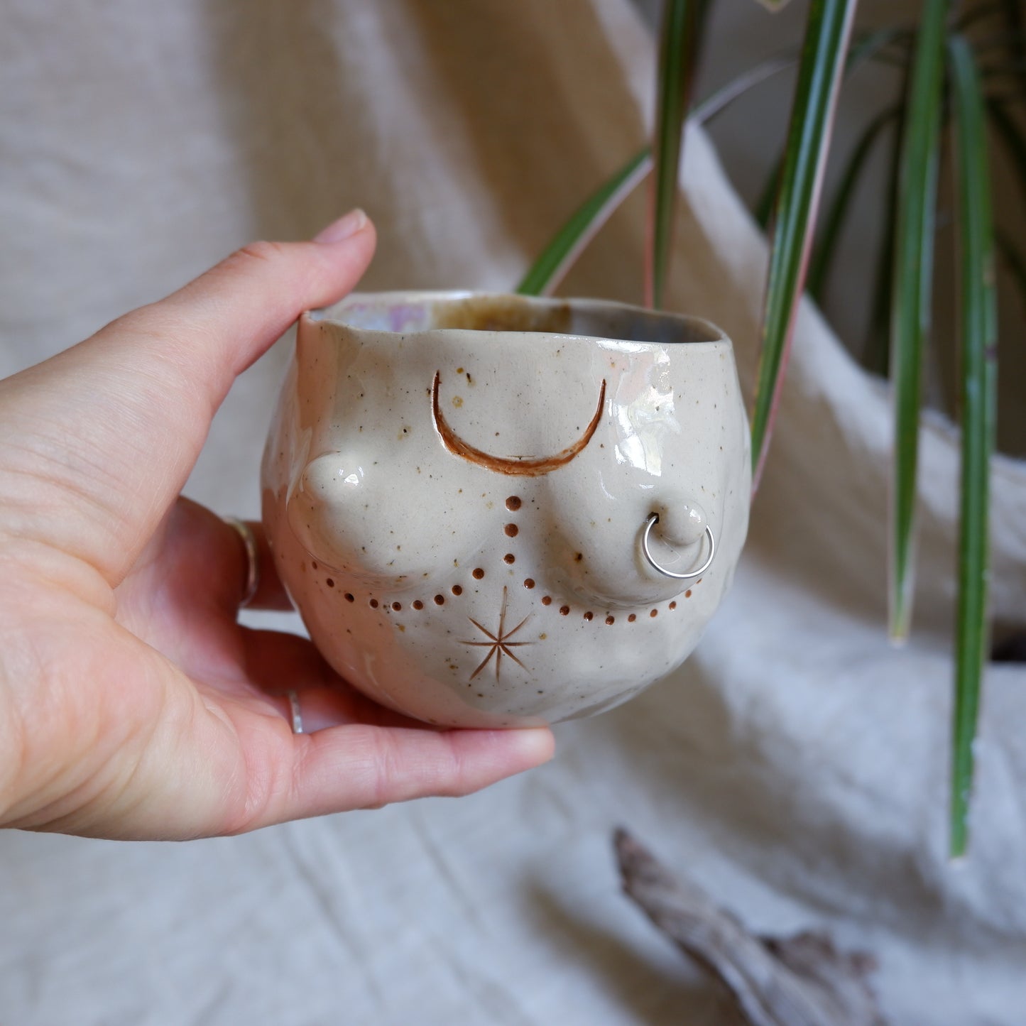 Rooted Collection - Pierced mug of Reflection & Connection